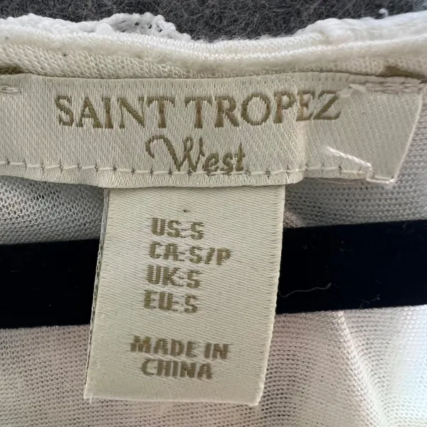 Saint Tropez West Top White Floral Lace‎ Overlay Sleeveless Tank Small - Image 7