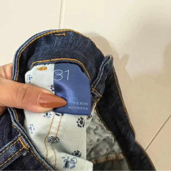 Pilcro The Bow Boyfriend Jeans Anthropologie Dark Wash Distressed Size 31 - Image 12