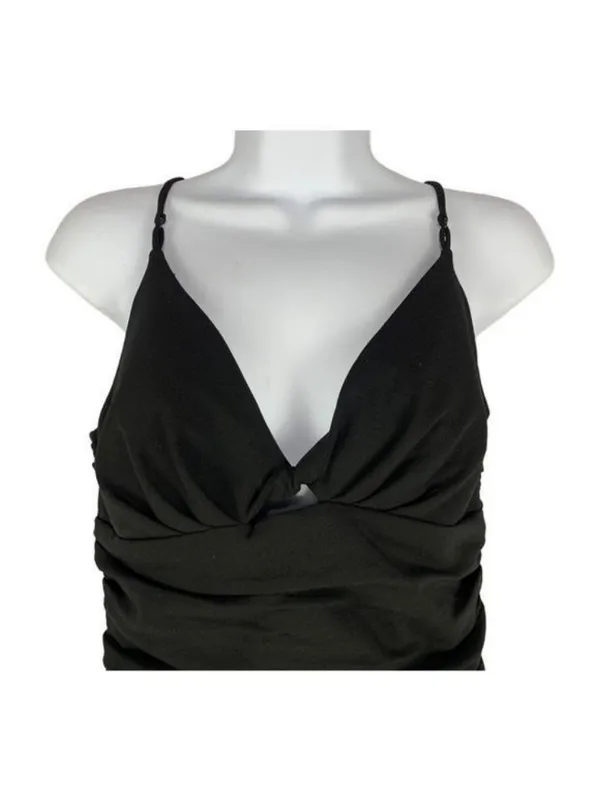 Zara Womens Black Ruched Camisole Tank Top With Adjustable Straps Size Small - Image 2