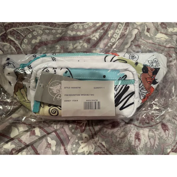 NWT Disney Parks Princess Moana Cinderella Tiana Ariel Hip Pack Crossbody Sling - Image 3