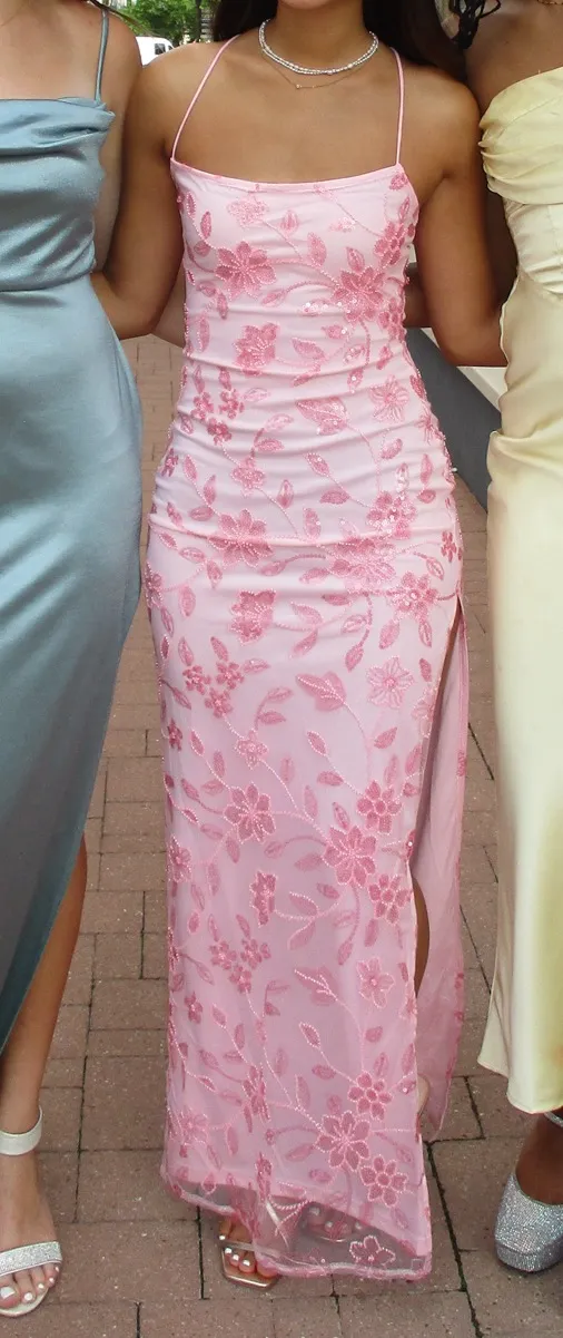 peppermayo bright lights beaded maxi dress pink - Image 4