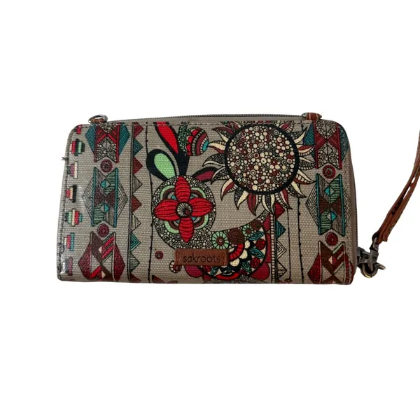 Sakroots Artist‎ Circle Multi Color Floral Geometric Wristlet Wallet Boho Artsy - Image 2