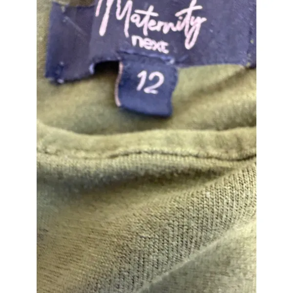 Next Maternity Maxi Dress Womens 12 Olive Green Nursing Layered Sleeveless - Image 12