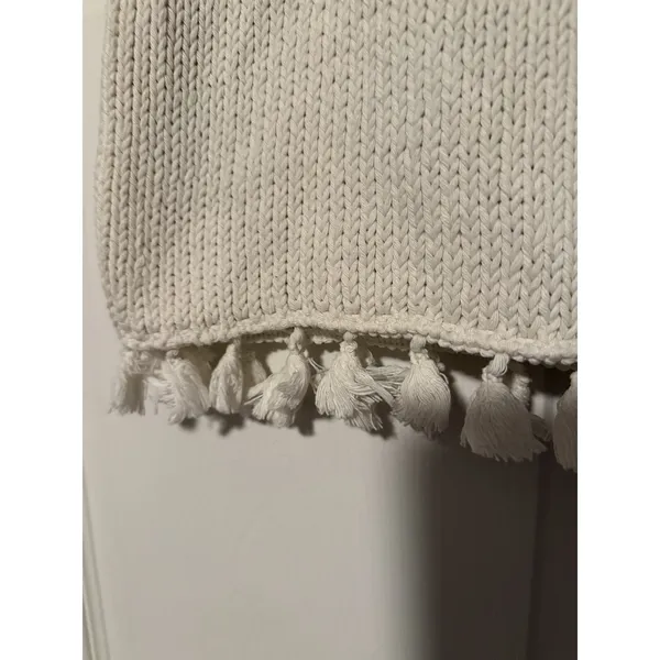 Anthropologie Crochet Tank Top Cream‎ Tassel Knit Festival Beachwear Bohemian - Image 5