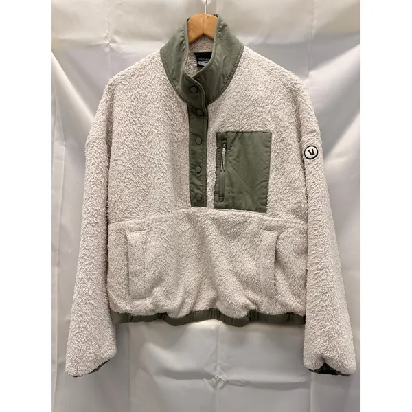 Vuori Cozy Sherpa Popover Women's Sherpa Pullover in Dune Large Fall Winter Cozy - Image 6