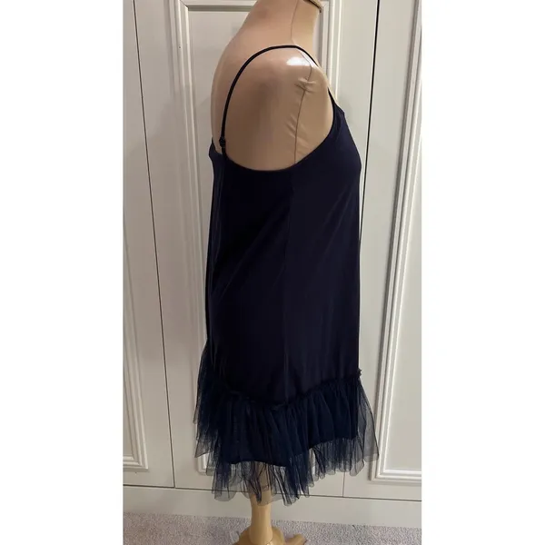 Mystree Women's‎ Navy Tulle Hem Slip Dress Size Large Balletcore Fairy - Image 4