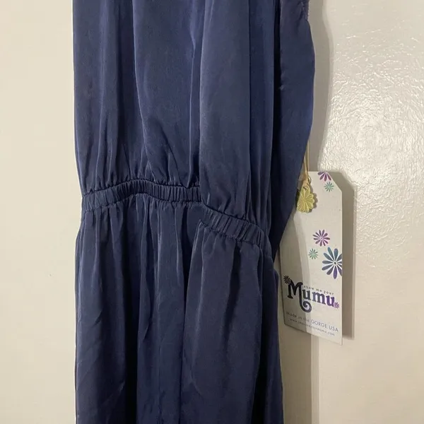 NWT Revolve Show me Your Mumu Heather halter navy side slit maxi dress small - Image 4