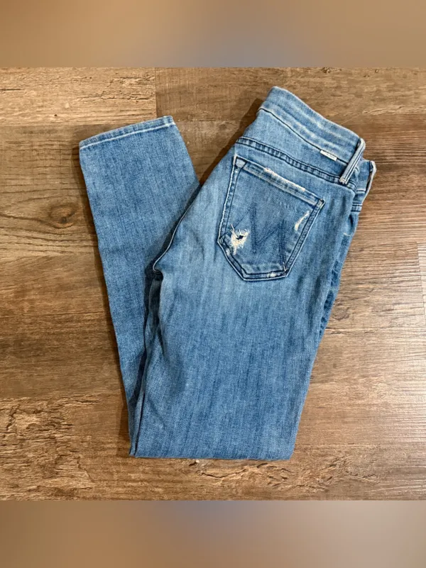 MOTHER Women's Straight-Leg Light Blue Denim Jeans - Image 2