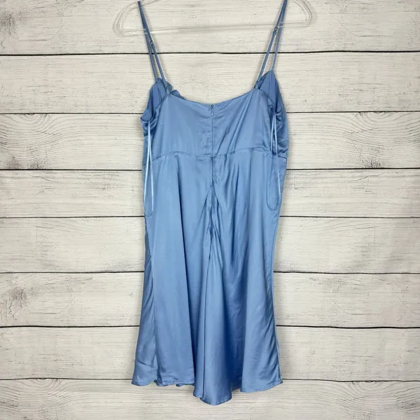 ASTR The Label Ellison Satin Sweetheart Mini‎ Dress Baby Blue Womens Size Large - Image 6