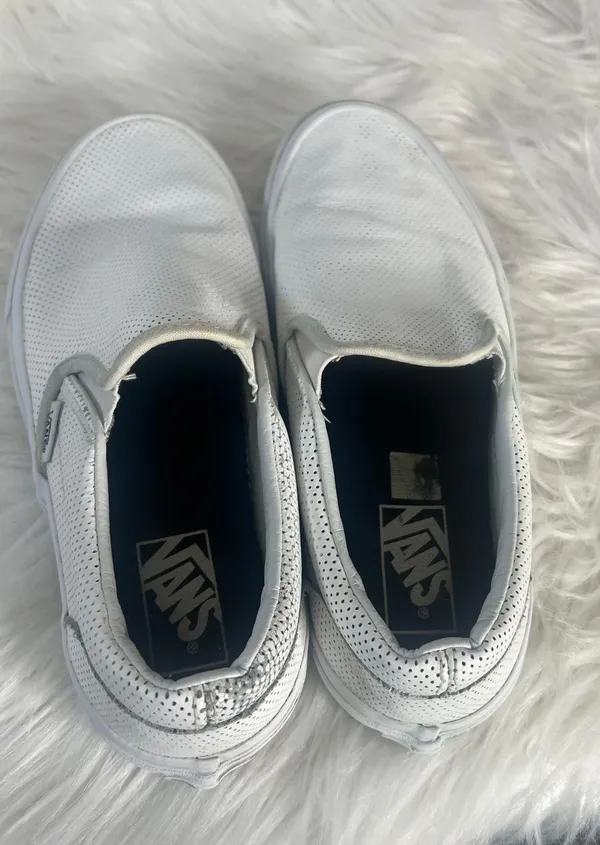 Vans White Slip-On Sneakers – Size 7 - Image 4