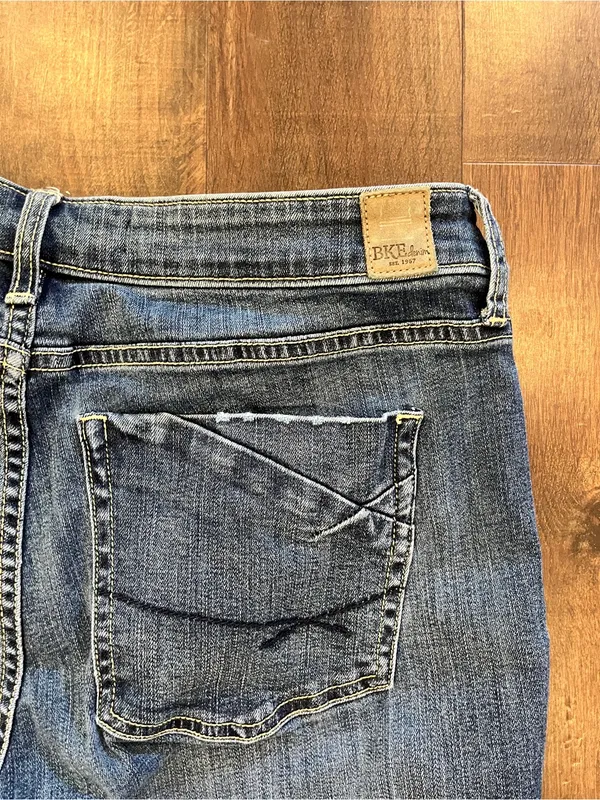 BKE Gabby Jeans Womens 30 Blue Curvy Fit High Rise Stretch Ankle Skinny Raw Hem - Image 7