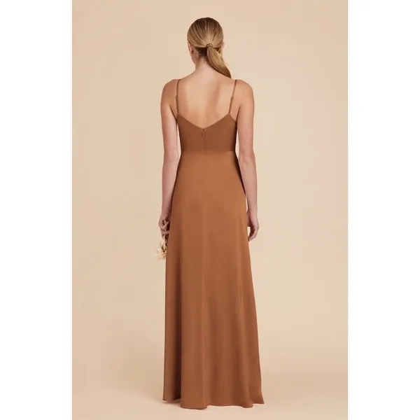 Birdy Grey women’s bridesmaid Catherine Dress Matte Satin brown champagne medium - Image 15