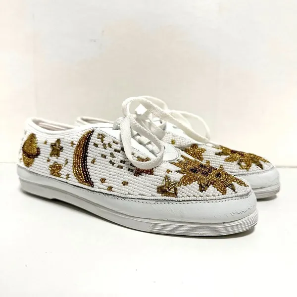 VTG Colorwerks Beaded Sneakers White Size 6 - Image 2