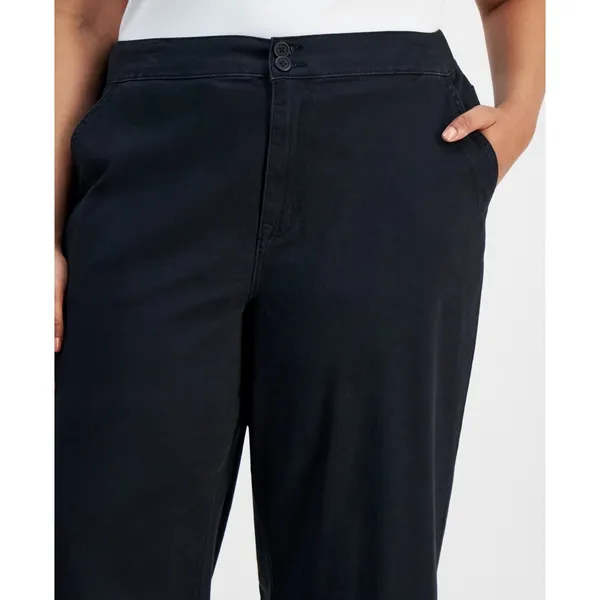 Celebrity Pink Womens Pants Size 2X Black Chino Twill Wide-Leg Hi-Rise Office - Image 5