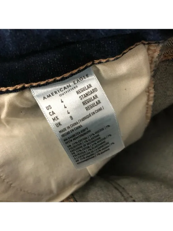 American Eagle Womens Jeans Hi-Rise Jegging Dark Wash Distressed Stretch 4 - Image 5