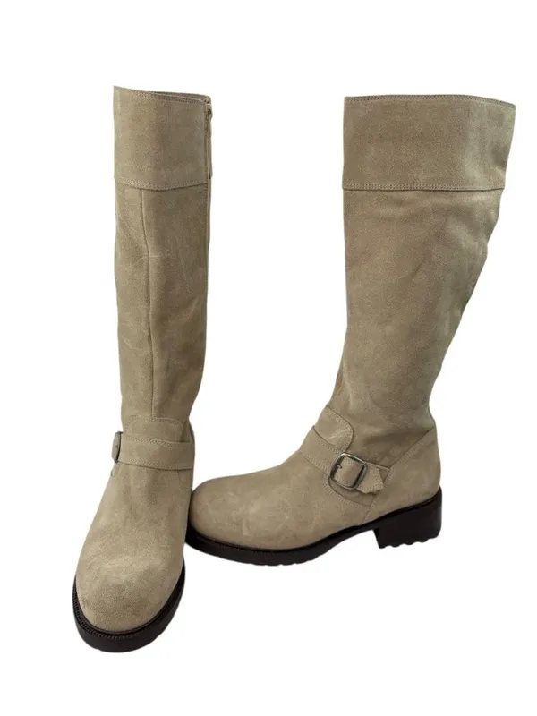 -J. Crew Boots Womens Size 9 Suede Leather Mid Calf Quiet Luxury Old Money Italy - Image 3