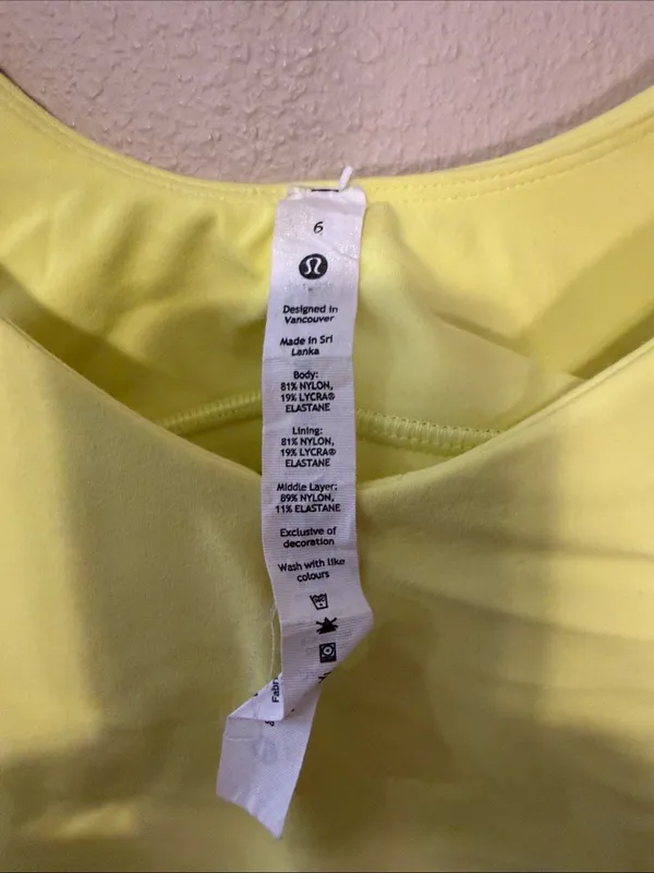 Lululemon Align Crop Tank Top Yellow Size 6 - Image 3