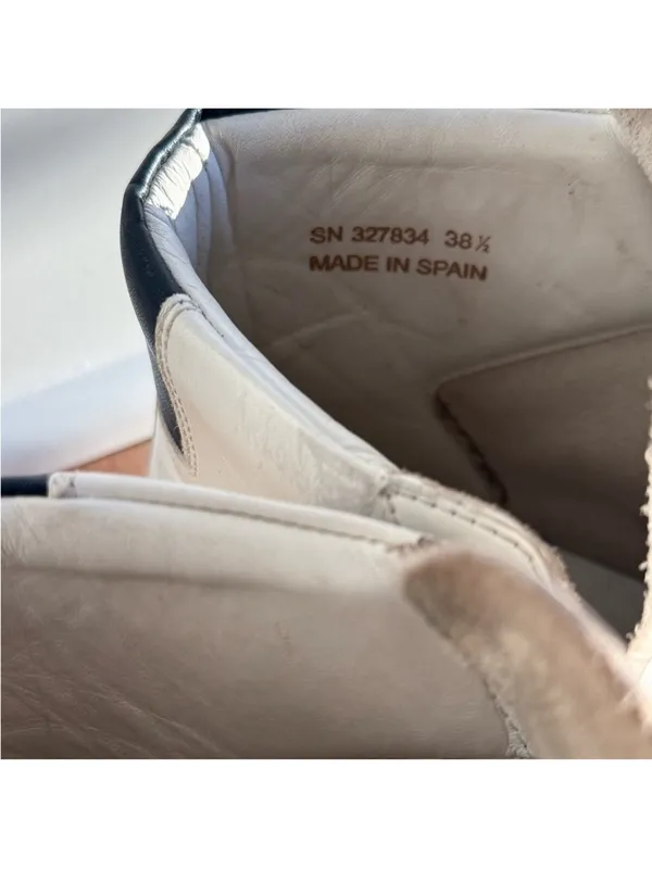 Saint Laurent White Leather High-Top Sneakers with Cream Sole - Image 5