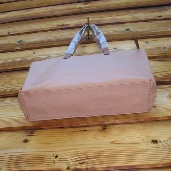 Joy Mangano Pink Leather Tote Bag Pink - Image 9