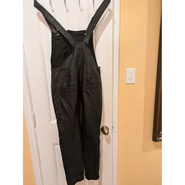 Free People Faux Leather Overalls Jumpsuit Black Size 4 - Image 10