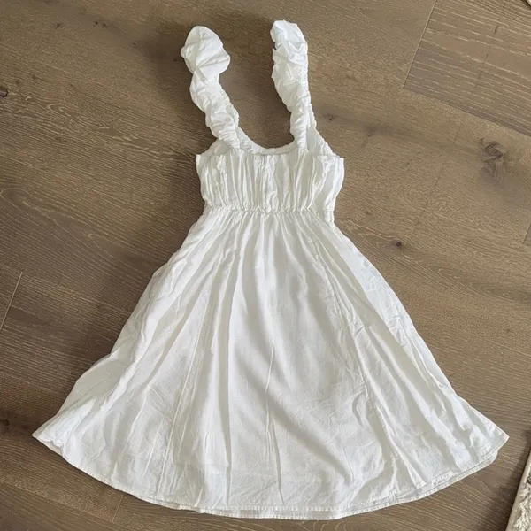 Abercrombie & Fitch Elegant White Linen Dress size XS Tall - Image 2