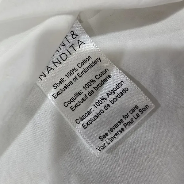 HEMANT AND NANDITA Lani Palm Mini Dress in White XS - Image 11