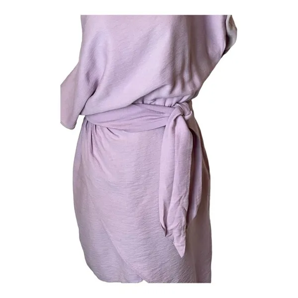WISH Rise Purple‎ One Shoulder Tie Waist Asymmetrical Mini Dress Size S - Image 7