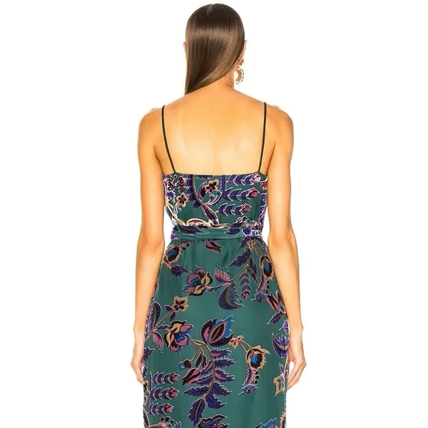 PatBO Nightflower Burnout Velvet Wrap Mini Dress Sz 0 - Image 5