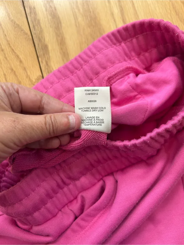For‎ Love & Lemons Pink Leisure Sweat Shorts French Terry Drawstring Lounge XL - Image 6