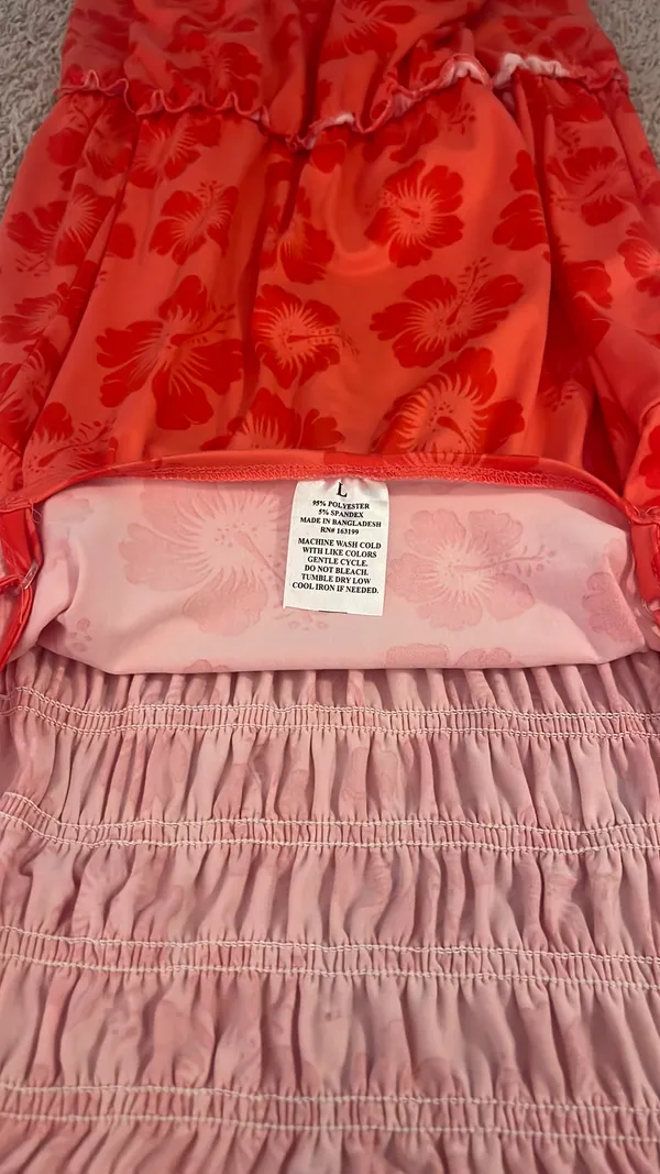 Dress Hawaiian Print Red Size L - Image 3