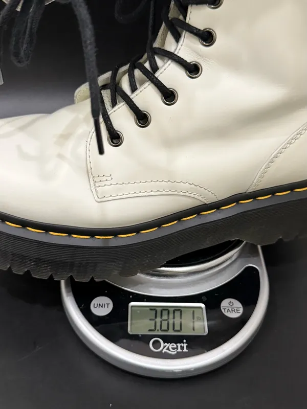DR. MARTENS Jadon White Leather Chunky Platform Lace Up Boots Women’s Size US 9 - Image 13