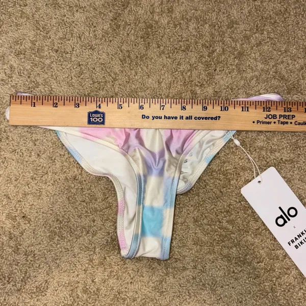 Alo X‎ Frankies Bikinis Cheeky Bikini Bottom Pastel Checker Size S - Image 6
