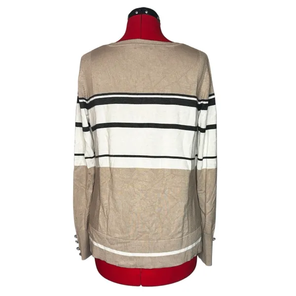 Lety & Me Striped Sweater Black Size M - Image 3