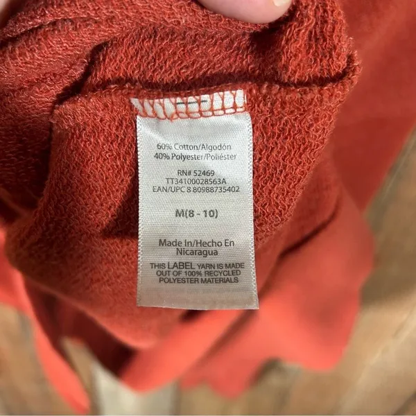 Oversized Rust Crewneck Sweatshirt Medium Relaxed Fit Soft Autumn Cozy Pullover - Image 5