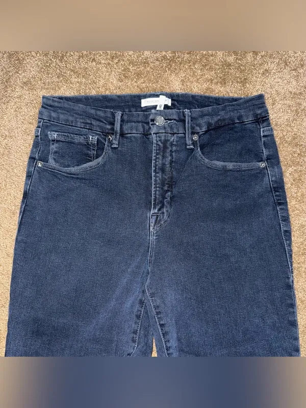 Good American GLCRE899T Good Legs Crop Jeans High Waist Sz 12 / 31 Blue344 Dark - Image 3