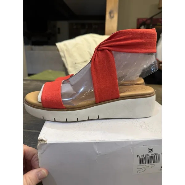 NEW Corso Como‎ Blayke Women's Sandals Wedge Ankle Strap Size 7.5 Red - Image 3