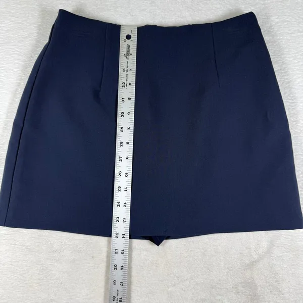 Abercrombie & Fitch Navy Blue Mini Skort Small Side Zip Built-in Shorts Stretch - Image 5