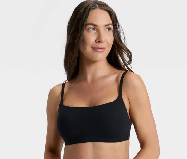 Auden Women's Luxury Collection Luxe Stretch Lightly Lined Scoop Bralette - Black - Image 2