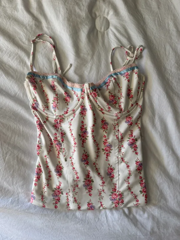 Edikted Indira Print Cupped Lace-Up Corset - Image 4