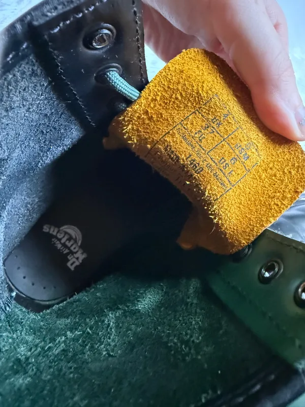 Durable leather Dr. Martens 1460 boots with a unique black, green - Image 6