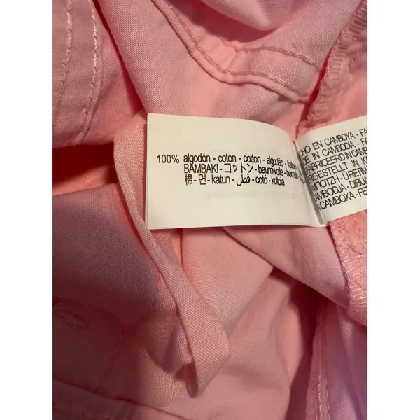 Zara Womens High Rise Wide Leg Cotton Trousers Pink‎ Size Large - Image 8