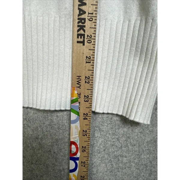 French Connection Medium Sweater Striped Mock Neck White‎ Black Long Sleeve - Image 4