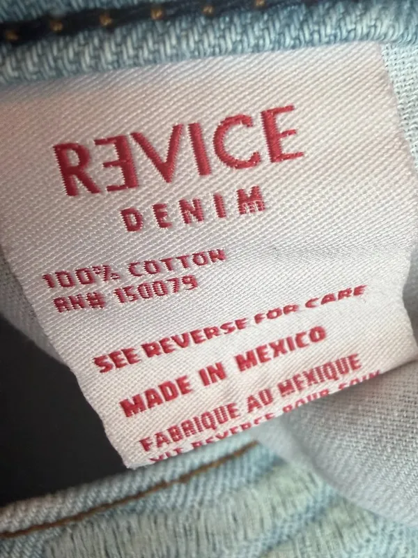 Revice High Waisted Straight Leg Jeans Distressed Denim Light Wash Size 26 Women - Image 13