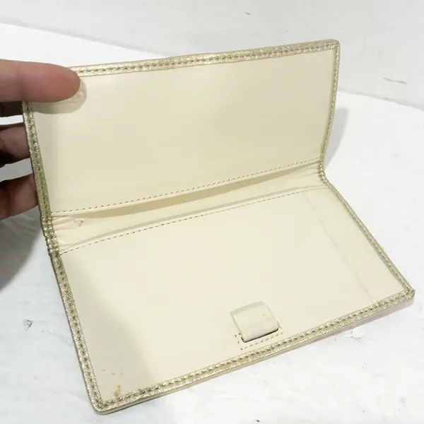 Coach Khaki Brown Gold Signature Cavas Logo Designer Wallet Checkbook Holder‎ - Image 2