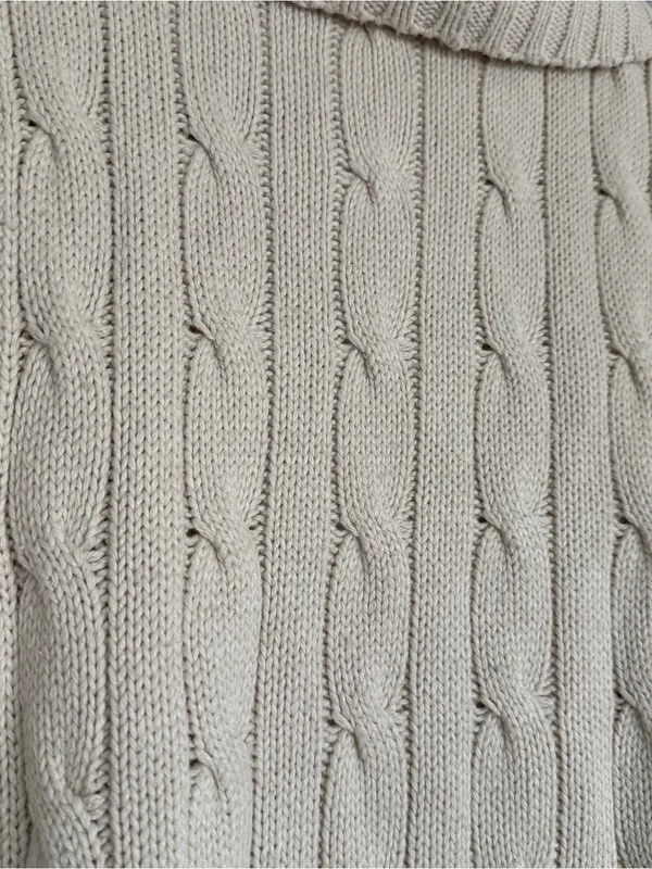 Ralph Lauren Vintage 100% Tussah Silk Cable Knit Cardigan Vest Sleeveless Medium - Image 5