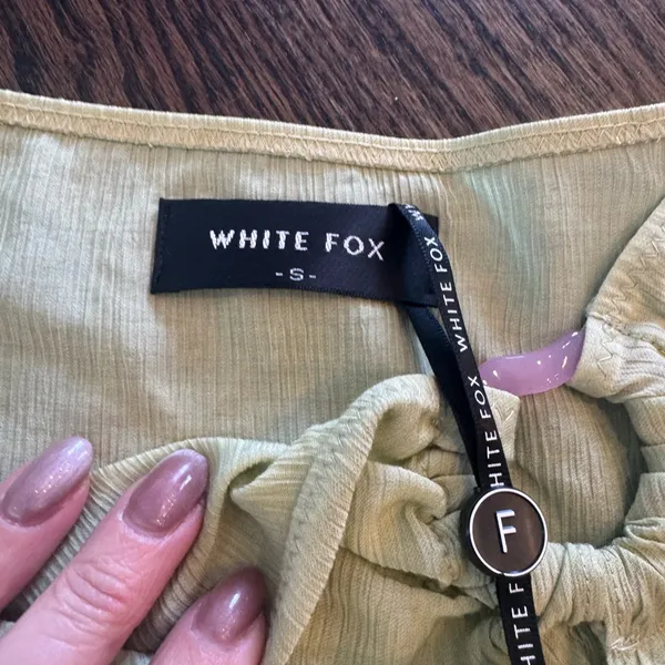 White Fox Boutique Light Green Mini Skirt - Image 3