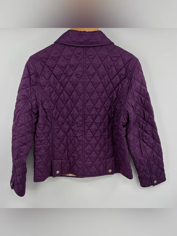 L.L. Bean Diamond quilted snap front purple lightweight jacket women’s SP - Image 6