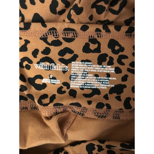 Wild Fable Womens Leopard Print High-Rise Leggings Tan Black Small - Image 4