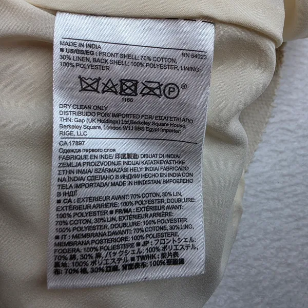 Banana Republic Beige Cotton Linen Peplum Sleeveless Dress Pockets Size 6 - Image 10