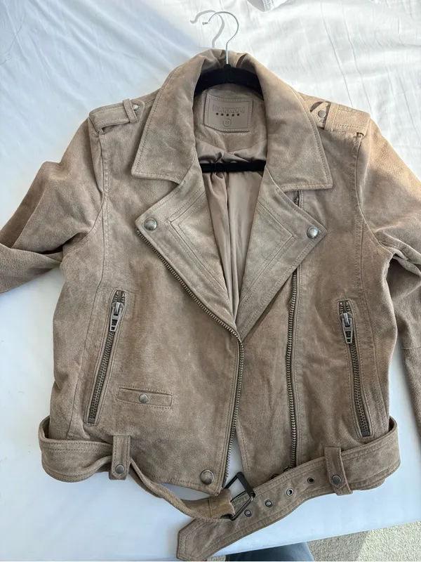Blank Nyc Brown Genuine Suede Moto Jacket M - Image 2